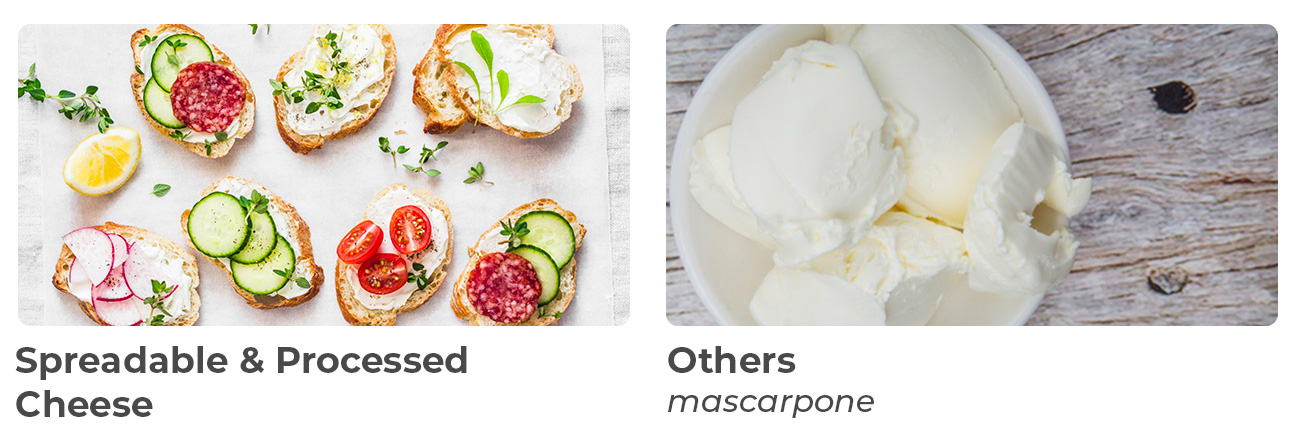 Spreadable processed cheese, others e.g. mascarpone