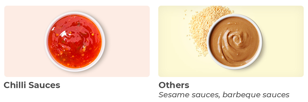 Sesame sauces, barbeque sauces