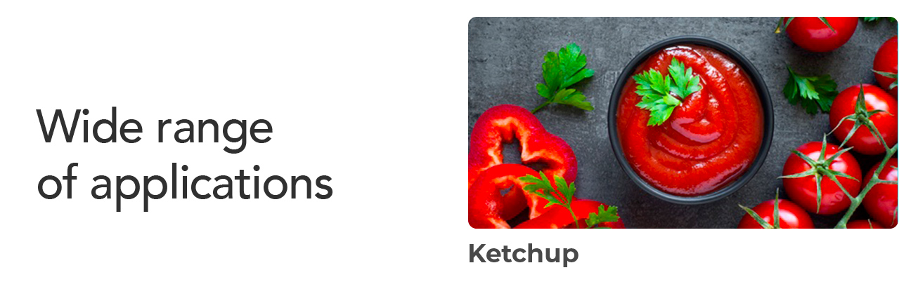 Wide range of applications, ketchup