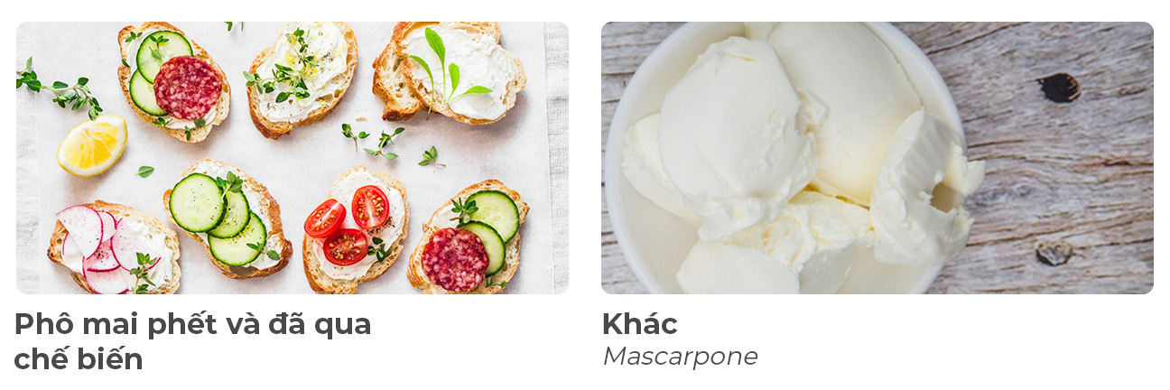 Spreadable processed cheese, others e.g. mascarpone